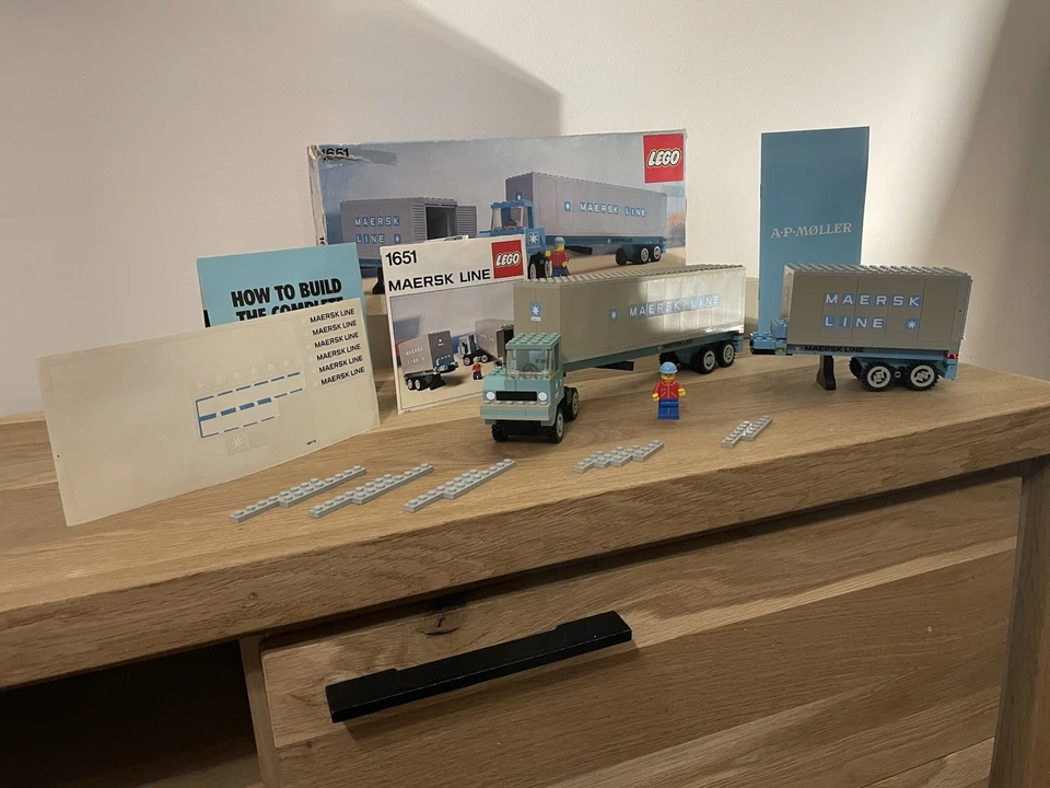 LEGO 1651-2 Maersk Line Container Truck Vintage 80s VERY RAR BOX MAERSK 1980 - Bild 1 von 4