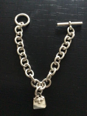 HERMES vintage, bracelet mailles jaseron, argent 925 - Photo 1/4