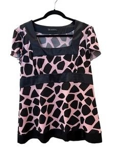 INC International Concepts Damen Bluse Rosa Schwarz Kurzarm Größe: XL - Bild 1 von 5