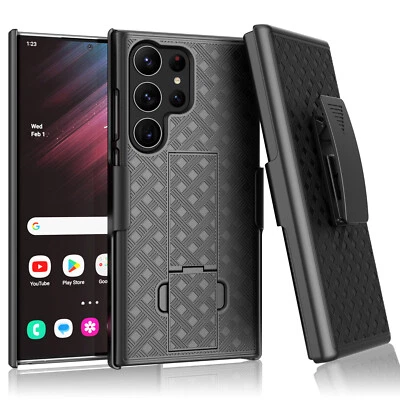 For Samsung Galaxy S23 / S24 Ultra / S24+ Case Belt Clip Holster Stand Cover - Image 1 of 4