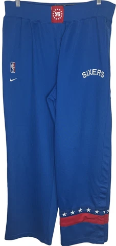 Vintage Philadelphia Sixers Nike Warmup Pants Blue NBA Basketball Size XXL Cover