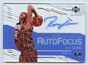Reece Gaines AUTO 2003-04 Upper Deck UD Glass Auto Focus AUTOGRAPH Card #RG 