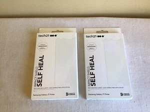 New Lot Of 2  Tech 21 Impact Shield Self Heal Clarity Samsung Galaxy J7 Prime - Picture 1 of 2