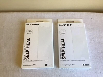 New Lot Of 2  Tech 21 Impact Shield Self Heal Clarity Samsung Galaxy J7 Prime - Image 1 of 2