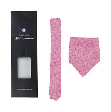Ben Sherman pink paisley tie & pocket square