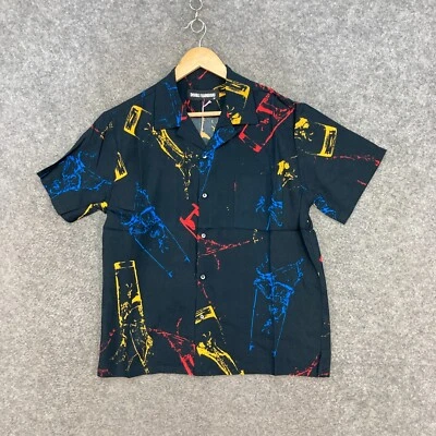 NEW Double Rainbow Mens Shirt Size XS Black Short Sleeve Button Up Party 38534 - Image 1 of 4