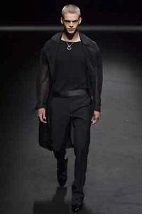 S/S 2017 Look #45 Versace Runway Finalee Black Mesh Coat - Picture 1 of 3