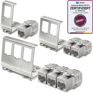 Cat 8 Keystone Modul Cat.8 Cat8  Halterung Hutschienenadapter RJ45 LAN STP Jacks - Afbeelding 1 van 65