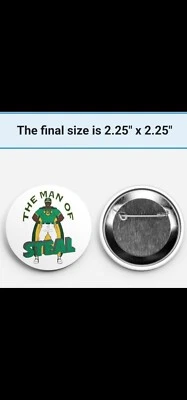 Rickey Henderson The Man Of Steal 2.25 Inch Button Oakland Athletics A's HOF  - Image 1 of 2