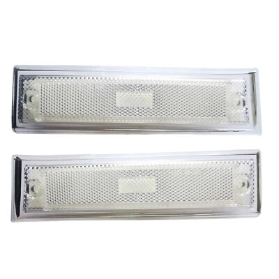 Clear Front Side Marker Lights For 81-91 Chevrolet C10 C20 C30 GMC C1500 C2500 - Image 1 of 4