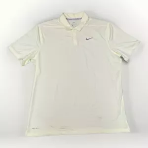 Nike Men's Adult Size XL Polo Dri Fit Golf Frozen Yellow Polyester Short Sleeve - Picture 1 of 3