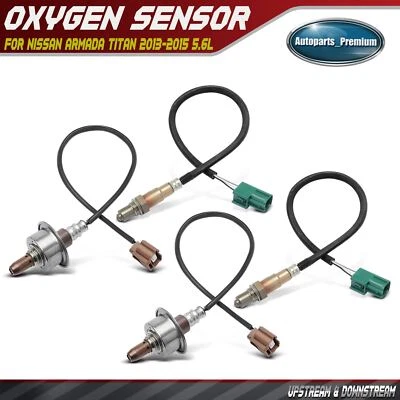 4x Upstream & Downstream O2 Oxygen Sensor for Nissan Armada Titan 2013-2015 5.6L - Imagem 1 de 4