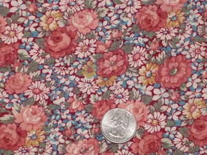 1/2 YD VINTAGE FLORAL ANTIQUE QUILT DOLL FAB # 396 made in USA - Picture 1 of 2