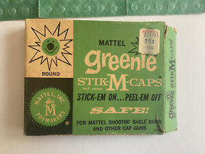 1958 Mattel Greenie Stik-M-Caps Shootin' Shell Caps Box No.634 Used See Pics!