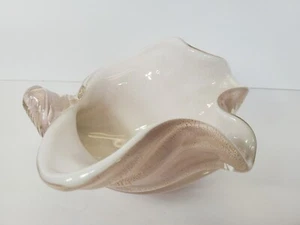 Caracola de cristal de Murano vintage Alfredo Barbini mediados de siglo moderno - Imagen 1 de 7