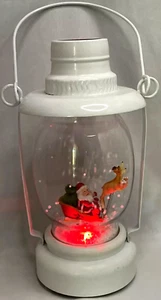 Weihnachten Schneekugel Laterne SANTA Schlitten wirbelnd Styropor Schnee Jingle Glocken - Bild 1 von 9