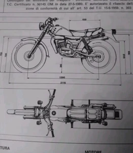 Moto SWM 315 GTS RACING SCHEDA Omologazione ORIGINALE 1980 DIAGRAM SPECS  - Imagen 1 de 5