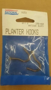 National Antique Black Planter Hooks - V153 - 158-444 - Qty 2 per Pack - Picture 1 of 3