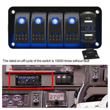 5Gang Blau LED Schaltpanel Kippschalter Schalter Schalttafel Bus Marine Boot NEU