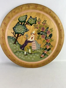 Vintage hand painted wooden wall art plate platter Dutch - Picture 1 of 6