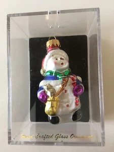 Unique Treasures Hand Crafted Glass Snowman Ornament - Picture 1 of 3