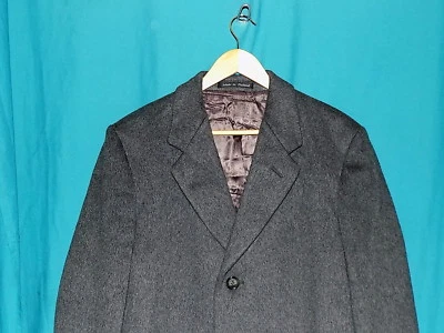 Mint! HAMERSLEY WOOL & CASHMERE TOP COAT, FULL RAYON LINING, ENGLAND, GRAY, Sz L - Image 1 of 4