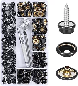 50X Stainless Steel Fastener Snap Press Stud Cap Buttons for Marine Boat Canvas - Picture 1 of 17