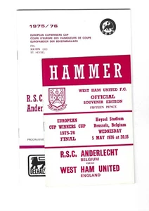 1976 ECWC Final Anderlecht v West Ham United (Both Programmes) - Picture 1 of 1