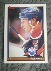 1991-92 Topps - Edmonton Oilers - Hockey Card #21 Steve Smith - Picture 1 of 2