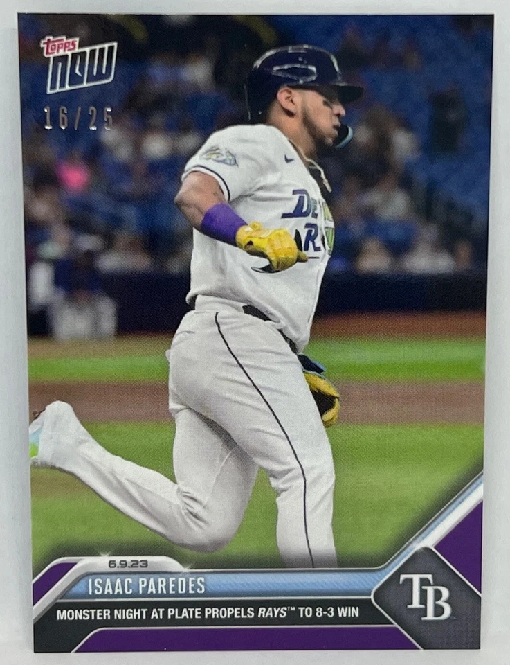 2023 Topps Now #412 Isaac Paredes Tampa Bay Rays PURPLE Parallel 16/25 - Image 1 of 1