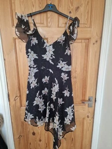 Mujer Miss Selfridge Negro Verano Fiesta Vestido Talla 10 Noche Ocasión Formal - Imagen 1 de 2