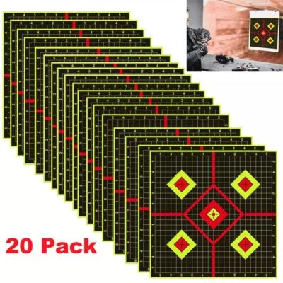 AUSMARTS_STORE 20 Pack 12x12" Shooting Targets Splatter Gun Rifle Pistol Reactive Paper Target