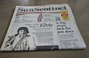 SUN SENTINNEL AUGUST 13 2017 ELVIS PRESLEY FULL NEWSPAPER WHEN S. FLA SHOOK - Picture 1 of 1