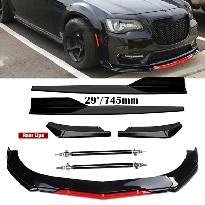 Front Rear Bumper Lip Spoiler Splitter Gloss Black For Chrysler 300 2005 Bod Kit Foto 1 de 4
