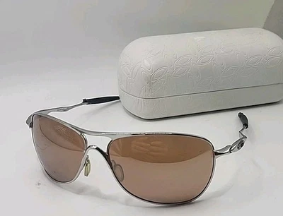 Oakley Crosshair OO4060-02 Polished Chrome Brown Iridium Sunglasses RARE Read - Image 1 of 4