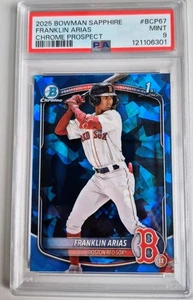 2025 Bowman Sapphire Franklin Arias 1st Bowman Refractor PSA 9 MINT - Red Sox - Picture 1 of 2