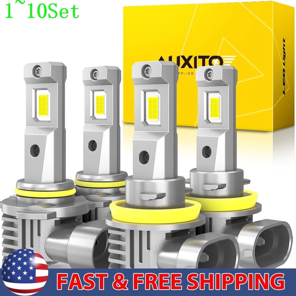 9005&H11 LED Headlight Combo Low High Beam Bulb Super White Bright Lamps 1-10Set - Image 1 of 4