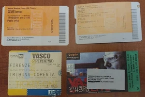4 BIGLIETTI VASCO ROSSI FIRENZE   1999 - 2001 - 2010 - 2015 STADIO STUPID HOTEL - Picture 1 of 1
