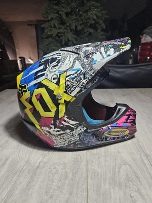 💥Casco de motocross de piloto Fox Racing V3 vintage mediano bk Foto 1 de 4