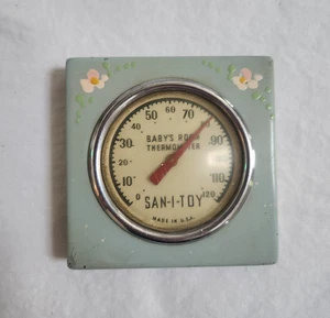 Vintage Sanitoy Blue Baby`s Room Thermometer Boy Nursery SAN-I-TOY AS IS - Picture 1 of 13