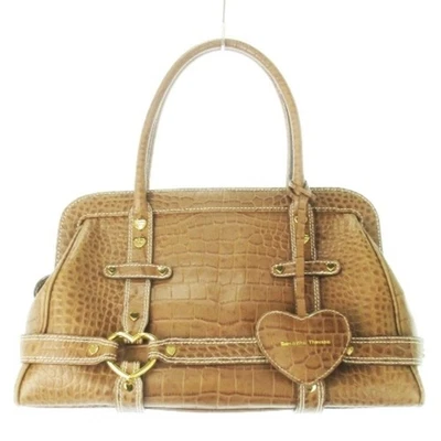 Samantha Thavasa Handbag PVC Leather With Mirror Charm Logo Embossed Heart Used - Image 1 of 4