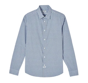NWT Men's Blue & White KENZO Urban Slim Fit Button Front Dress Shirt - Size 40R - Picture 1 of 8