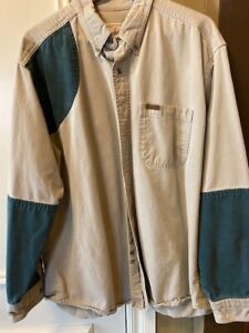 Vintage Woolrich Shirt Men's XL Khaki Green Hunting Shirt Upland