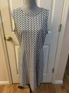 NWT New York Company Womens Dress XL Extra Large Black White - Picture 1 of 3
