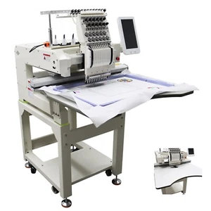 Single Head 12 Needles Commercial Embroidery Machine Cap Cloth Embroider 12Color - Picture 1 of 24