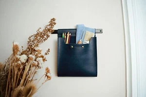 Small Leather Wall Pocket Organizer