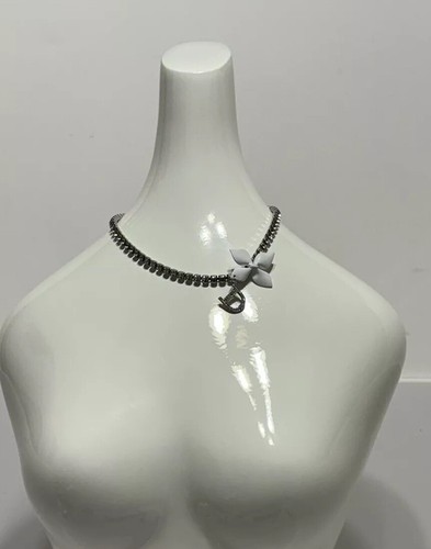 COLLANA CHOKER VINTAGE CHRISTIAN DIOR DI JOHN GALLIANO ARGENTO CRISTALLO D LOGO