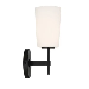 Crystorama Colton 1 Light Wall Mount, Black/White - COL-101-BK - Picture 1 of 1