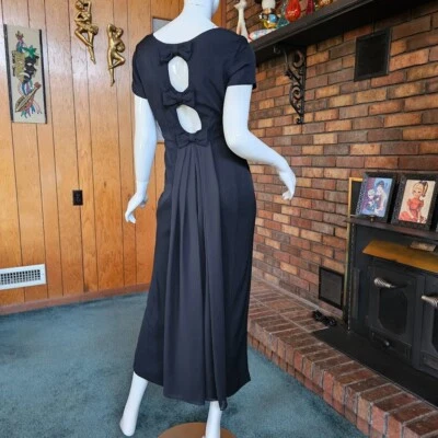 Vestido De Colección Años 90 Corte Lazo Cascada Espalda Formal Capricho Baile de graduación Noche S Foto 1 de 4