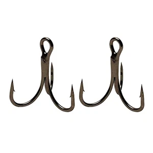 25/100pcs Fishing Treble Hook Triple Hooks High Carbon Steel Brabed Sharp #14-#4 - Picture 1 of 10
